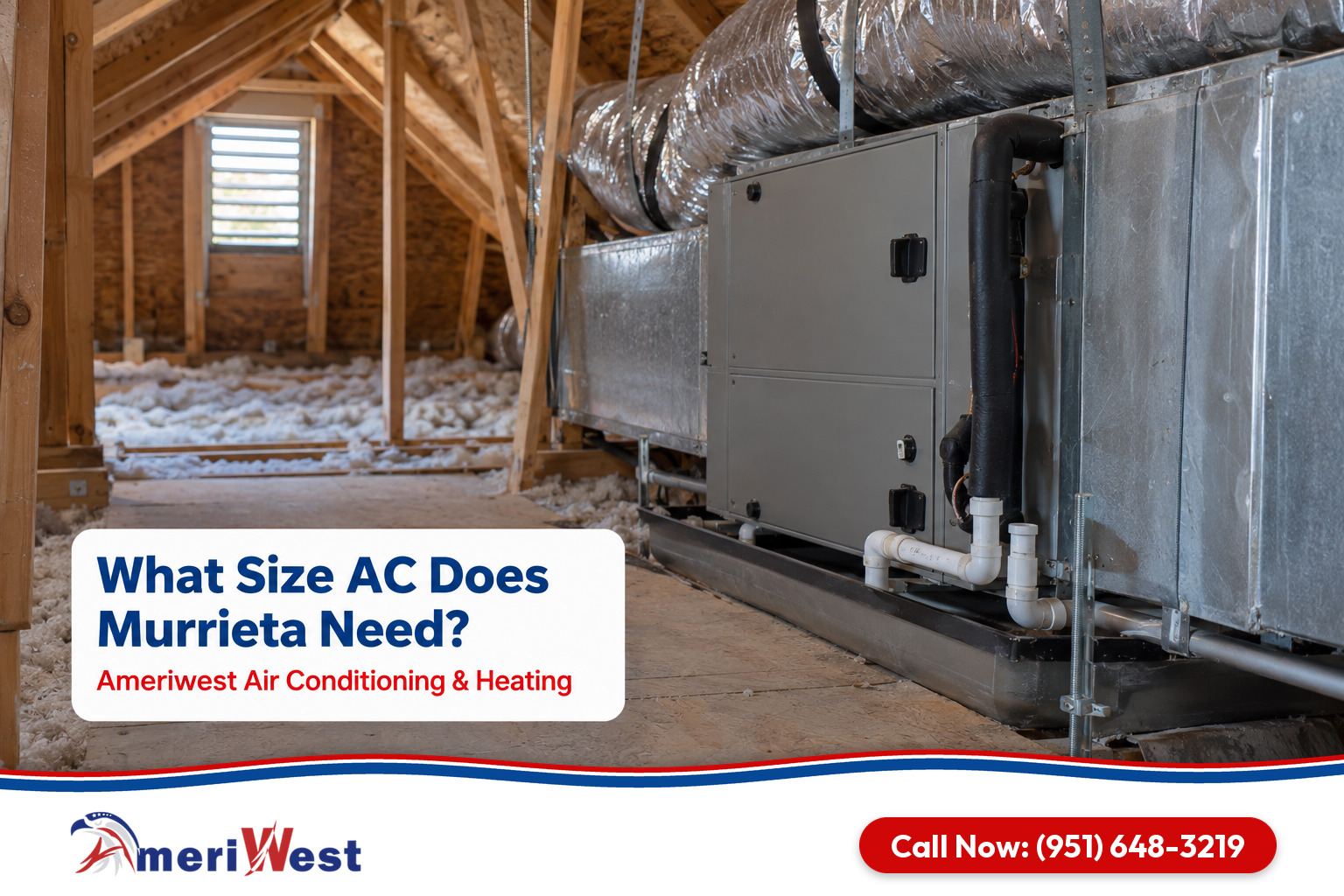Air handler and ductwork in a tidy attic for air conditioning in Murrieta by Ameriwest Air Conditioning & Heating